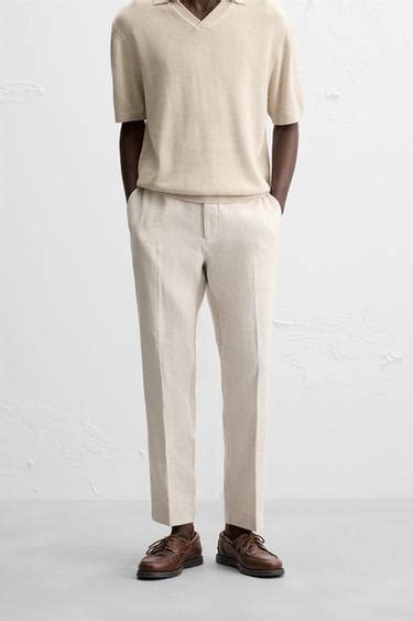 Men's Linen Trousers | ZARA India