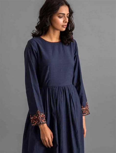 Buy Navy Fit N Flare Pezuri Dress | Latest Dresses for Women Online ...