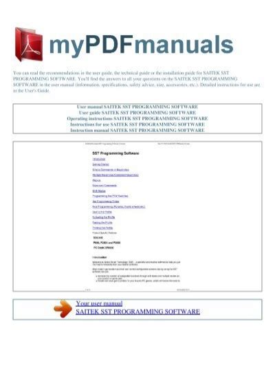 Image result for SST Programming Manual