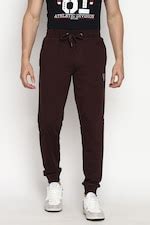 Buy Men Maroon Solid Track Pants Online - 873204 | Van Heusen