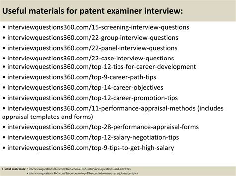 Top 10 patent examiner interview questions and answers | PPTX