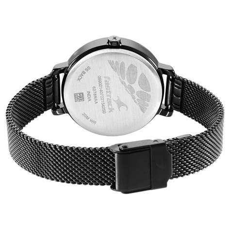 Buy Online Fastrack Younique Quartz Analog Black Dial Stainless Steel ...
