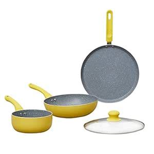 Home Centre Delight- Marissa Hipo Cookware Set- 4 Pcs - Yellow : Amazon ...