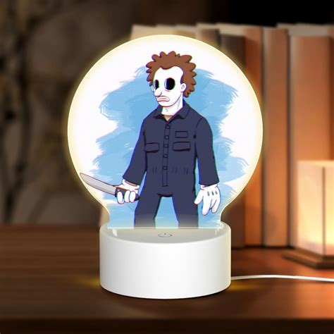 Michael Myers Anime Round Acrylic Night Light Is Suitable For Rooms ...