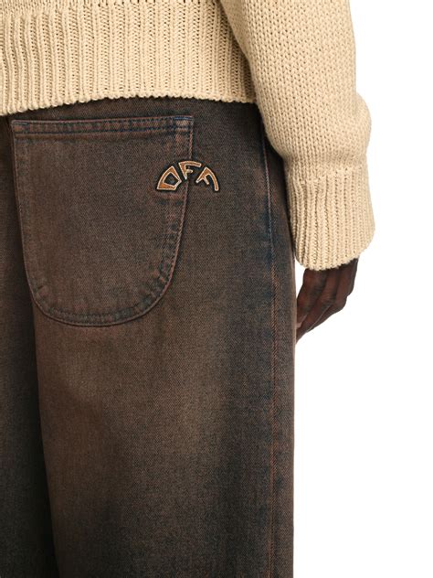 OVERDYED STRAIGHT JEANS in BROWN for Men | Off-White™