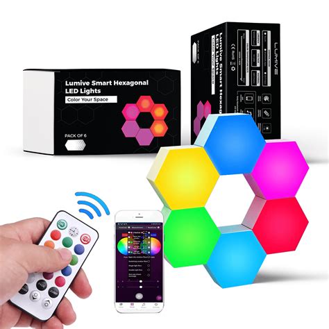 Lumive Hexagonal Modular Wall Light - Mobile App [6Pcs]