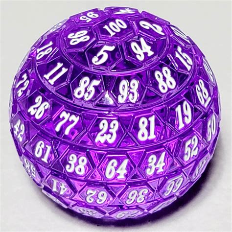 Purple and white hex d100 100 sided die dungeons and dragons dnd dice ...