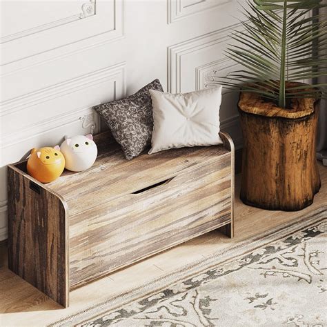 Buy IRONCK Storage Bench Cabinet, Lift Top Wooden Chest Toy Box ...