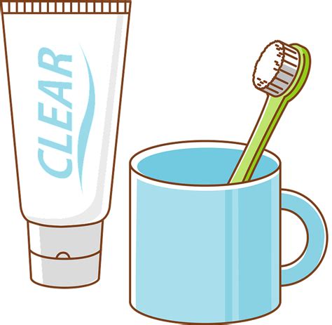 Toothbrush and Toothpaste - Free vector clipart images on creazilla.com