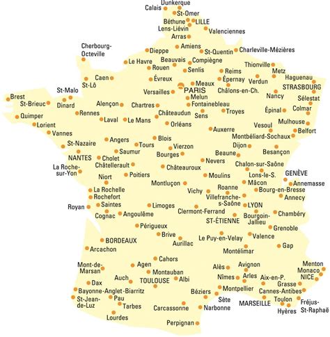 Map of France with cities » Voyage - Carte - Plan