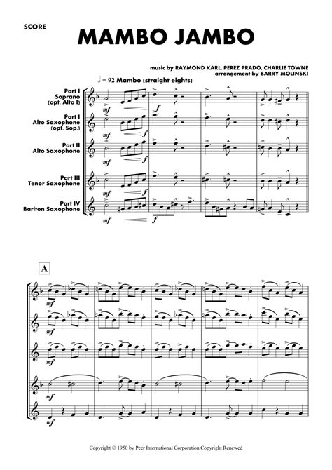 Mambo Jambo (que Rico El Mambo) (arr. BARRY MOLINSKI) by Dave Barbour ...