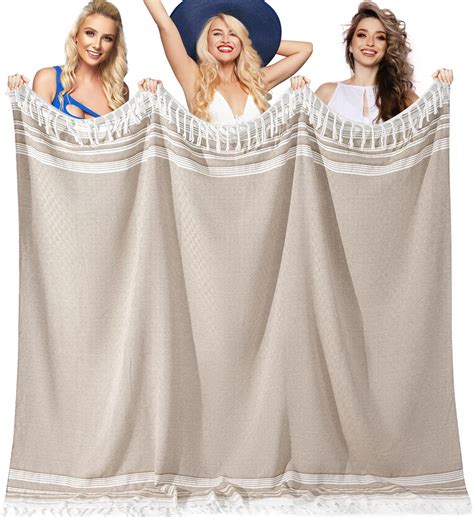 Amazon.com: Genovega Oversized Giant Turkish Beach Towel Blanket Extra ...