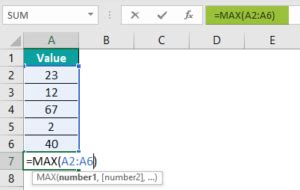 Image result for Using Max Formula in Excel