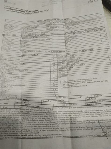 Maruti Insurance — zero dep policy and charge me 3050/inr