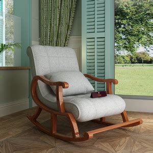 WoodenTwist Recliner Rocking Chair In Premium Teak Wood Solid Wood 1 ...