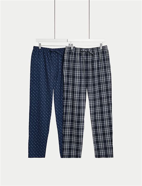 Buy 2pk Pure Cotton Pyjama Bottoms at Marks & Spencer
