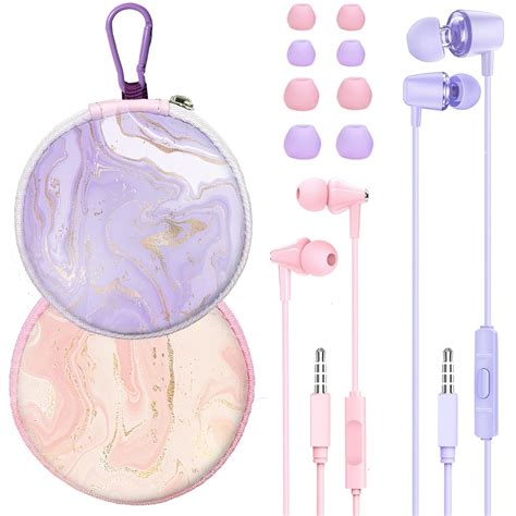 GOGOSINIS 2 Packs of Aesthetic Earbuds Set with case for Kids and Teens ...