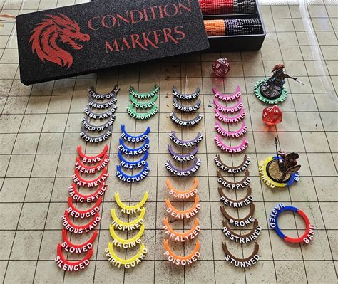 Dnd Condition Marker Rings: 5E Dungeons and Dragons Effect Tracker - Etsy
