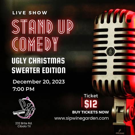 Live Stand up Comedy , Sip Wine Garden, Cibolo, December 20 2023 ...