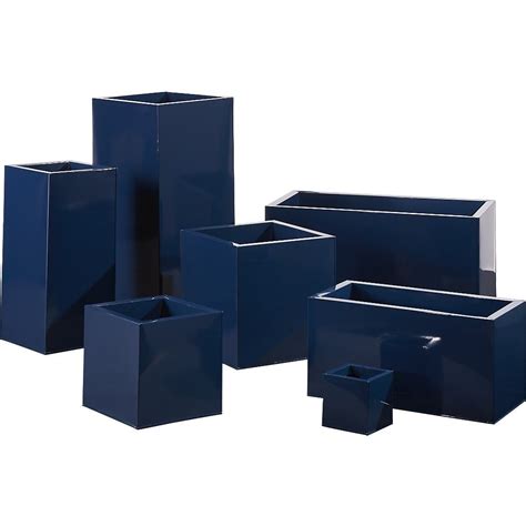 Blue Rectangle Flower Pots