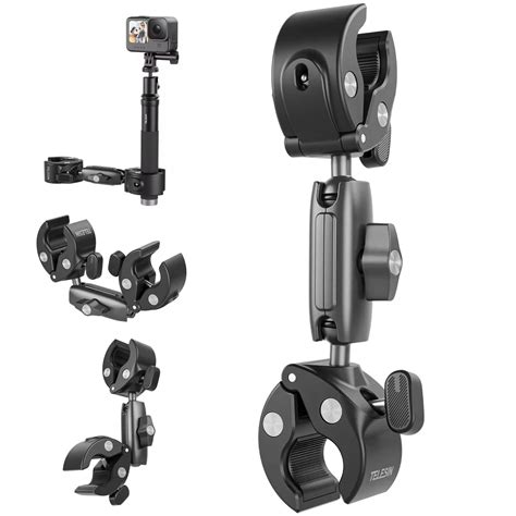 Telesin Dual head Super Strong Crab Pipe Mount Motorcycle Clamp Mount ...