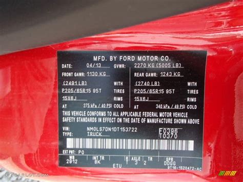 Transit Custom Paint Code Location 的图像结果