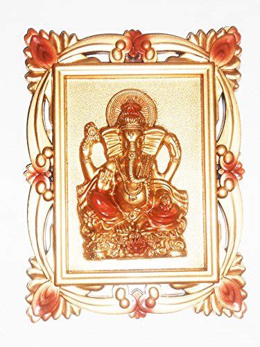 Laps of Luxury - Ganesha God Idol in Shining Golden Color Photo Frame ...