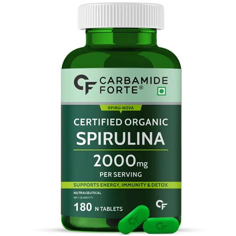 Carbamide Forte 100% Organic Spirulina Tablets 2000 mg | 180 Tablets ...