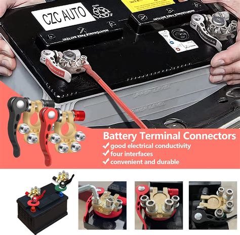 Buy upain 2Pcs Battery Terminal Connectors 4 Way Leisure Battery ...