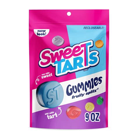 SweeTARTS Gummies Fruity Splitz, Cherry & Grape Candy, Sweet and Tart ...