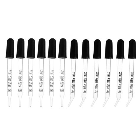 Buy Hemobllo 12pcs Glass Dropper Lab Dropper Glass Pipette Curved ...