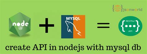 Create Restful API with nodejs and mysql database | JSON World