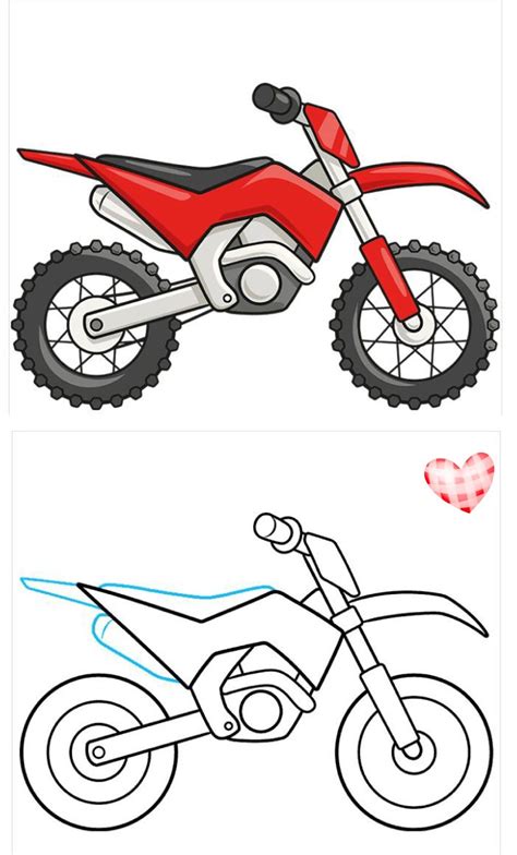 How to Draw a Dirt Bike | Mỹ thuật, Kỹ thuật, Dễ thương