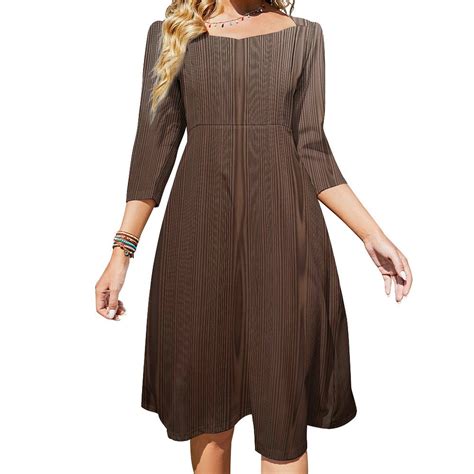 Dark Wood Grain Texture Women's Fall Dresses Casual Loose Flowy Swing ...