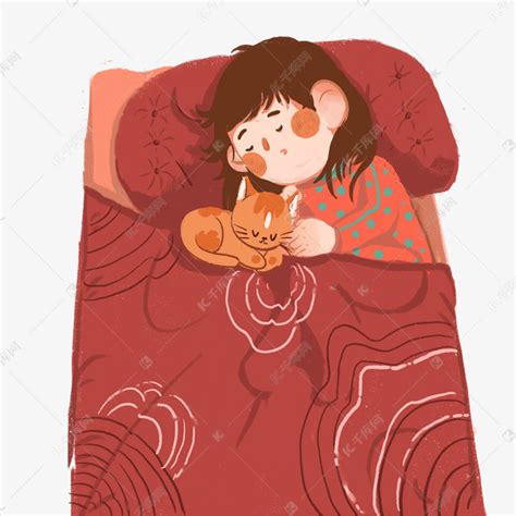 小女孩在床上睡觉素材图片免费下载-千库网