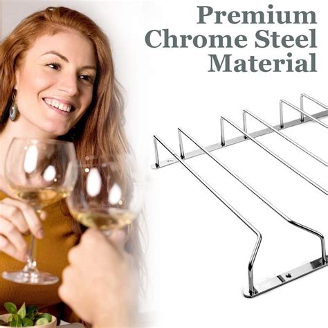 Buy Newthinking 4 Rows Wine Glass Rack, Under Cabinet Wine Rack Glass ...