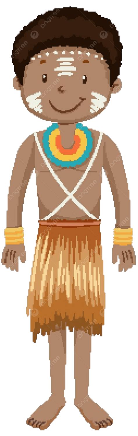 Cartoon Characters In Traditional Clothing From African Tribes Vector ...
