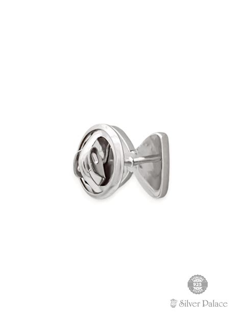 925 Sterling Silver Bow Tie Design Collar Button For Mens - Silver Palace