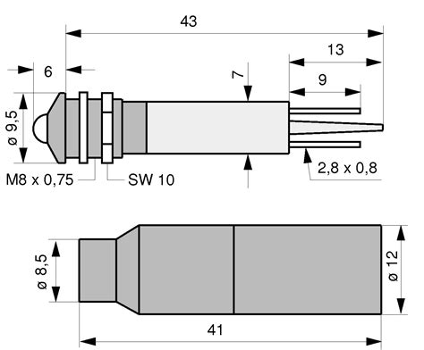 LED Indicator with Resistor with Protection Tube