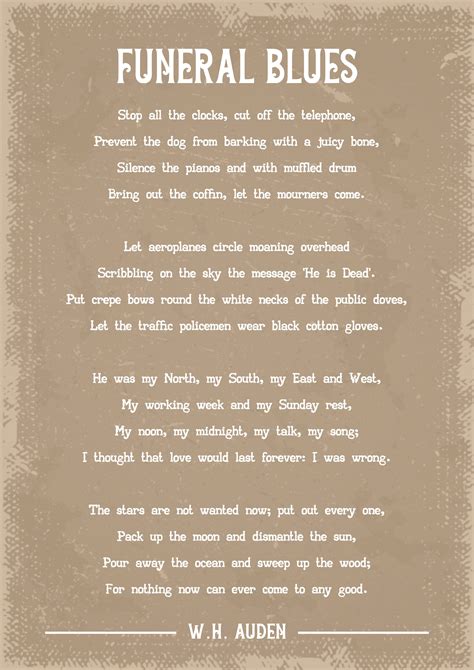 Funeral Blues Symbolism at Patrice Hassinger blog