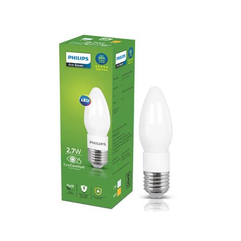 Buy Philips Ace Saver 2.7W E27 LED Glass Candle Bulb | Candle Bulb for ...
