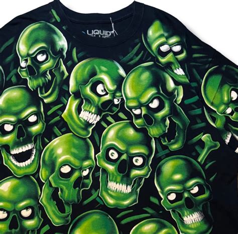 00s LIQUID BLUE Skull Pile Tee | RIDDLE clothing