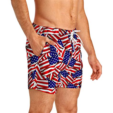American Flag Swim Trunks for Men Patriotic 4th of July - Etsy