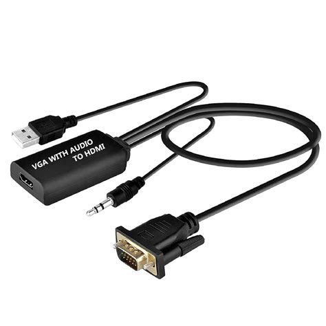 WANSUPYIN 2024 HDMI to VGA Adapter Cable with Audio Cable Adaptador VGA ...