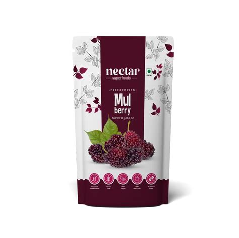 NECTAR SUPER FOODS- FREEZE DRIED MULBERRY- PACK OF 2 UNITS 20 GM EACH ...