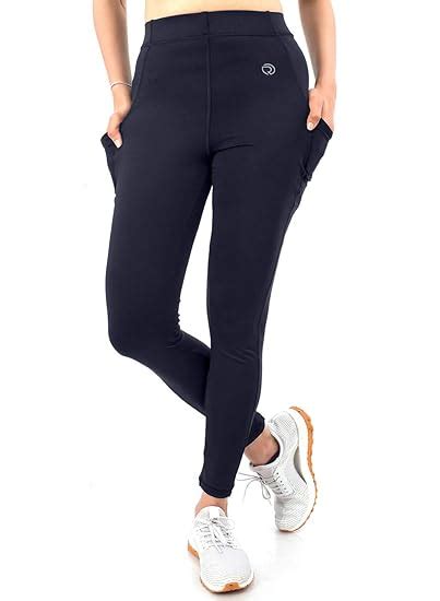 TRUEREVO Women's Stretchy Active Legging with 2 Side Pockets - Navy ...