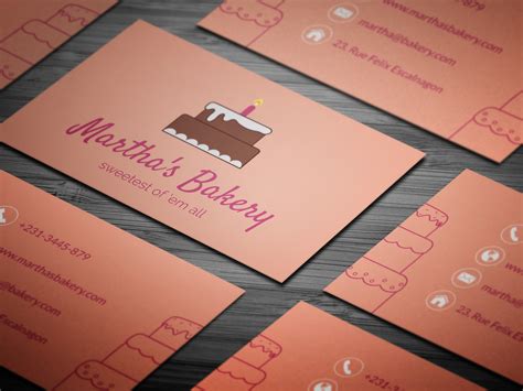 Business Cards for Bakery 的图像结果