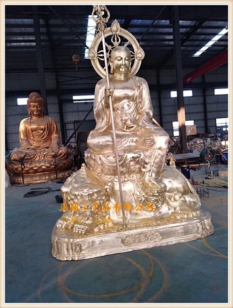 弥勒佛雕塑，玻璃钢贴金佛像 - 卓景雕塑公司