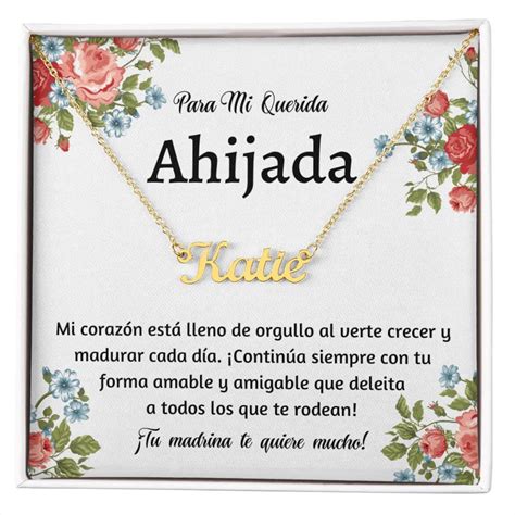 Spanish Goddaughter Gift, Ahijada Collar Carta, Regalo De Madrina ...