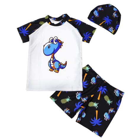 MEZZALL Toddler Swimsuit Boy 3PCS Boys Swimwear Sets Short Sleeve Boys ...